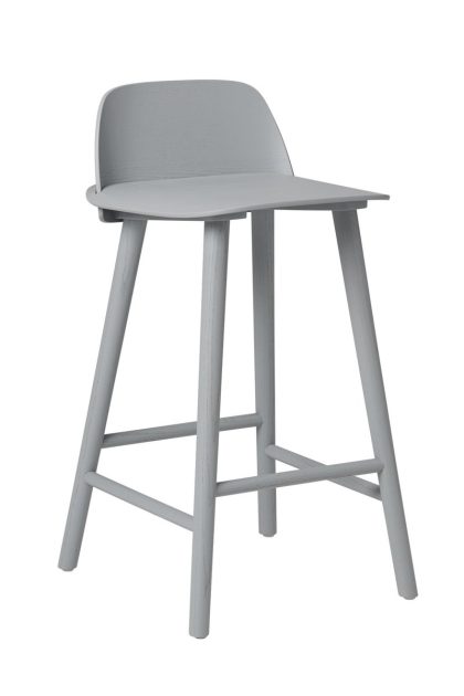 Muuto fiber barstol tube bas med ryggstöd plast 75 cm dusty green