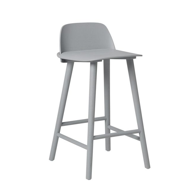 Muuto fiber barstol tube bas med ryggstöd plast 75 cm dusty green