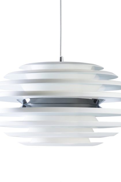 Belid ellipse taklampa mattvit, krom