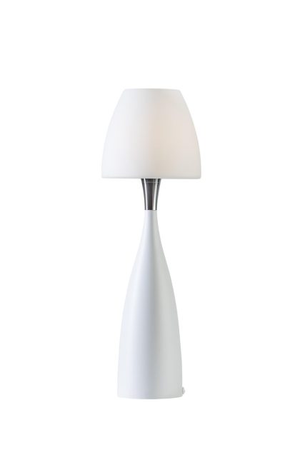 Belid anemon bordslampa, stor vit opal