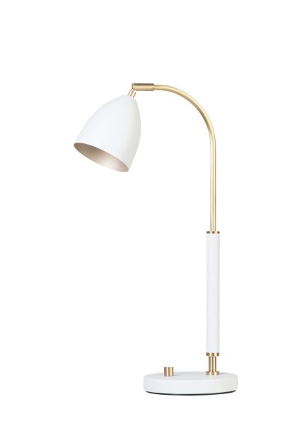 Belid deluxe bordslampa vit, mässing
