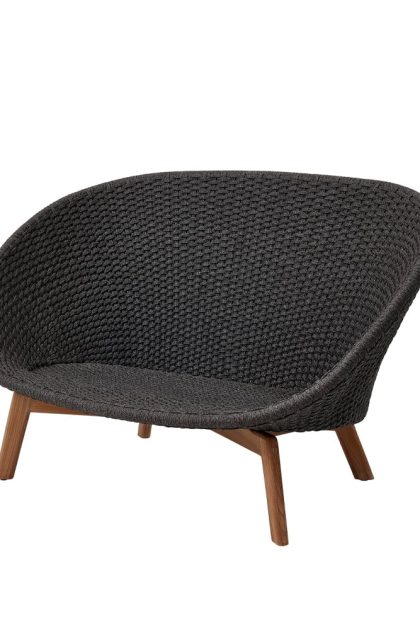 Cane-line peacock soffa 2-sits soft rope dark grey, teak