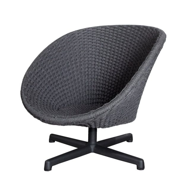 Cane-line peacock svängfåtölj dark grey, aluminiumben