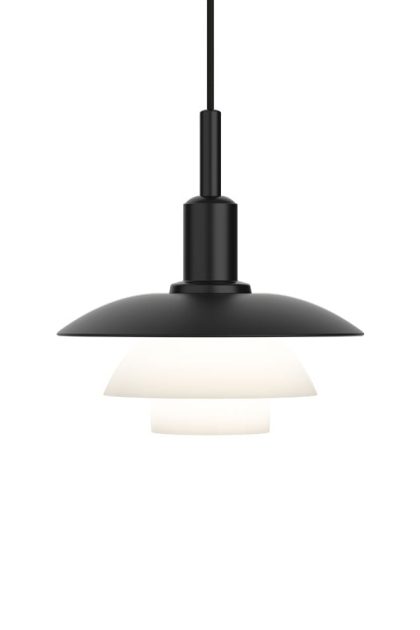 Louis poulsen ph 3/3 pendel svart-vit, metall-glas