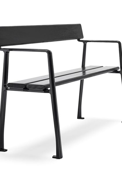 Byarums bruk piccolo soffa mahogny svart lasyr, svart stativ