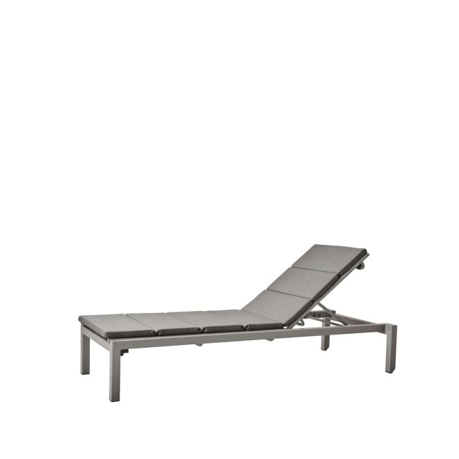 Cane-line relax solsäng sunbrella natté light grey, inkl grå dyna