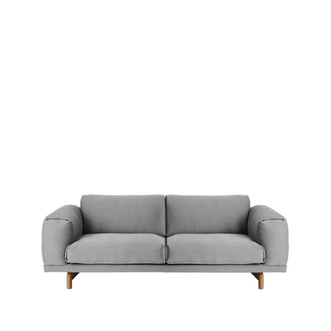 Muuto rest soffa 2-sits tyg steelcut trio ii 133 light grey-ekben