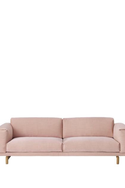 Muuto rest soffa 3-sits tyg steelcut trio 515 rose, ekben