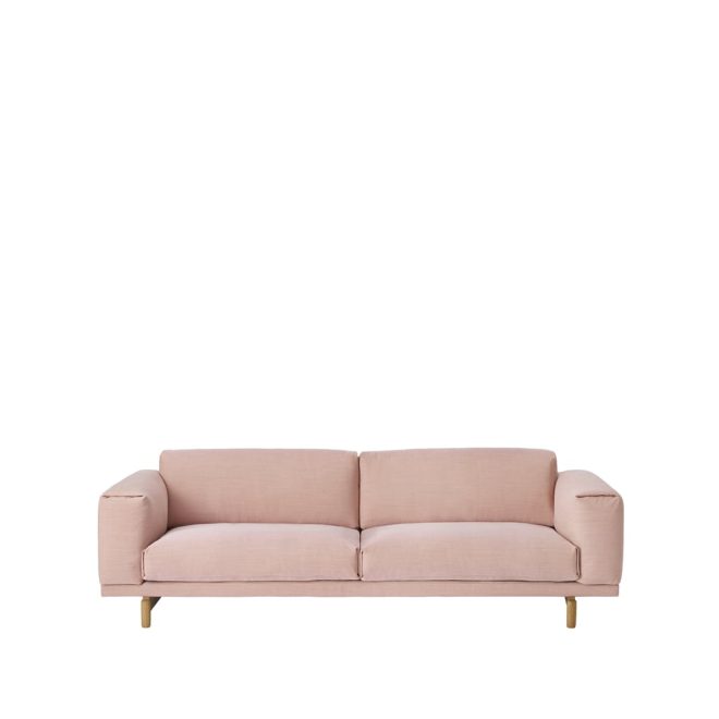 Muuto rest soffa 3-sits tyg steelcut trio 515 rose, ekben
