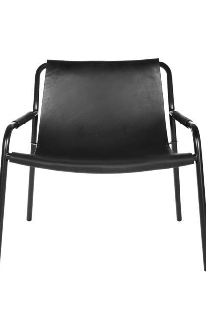 Ox denmarq september loungestol svart-svartlackat stålstativ