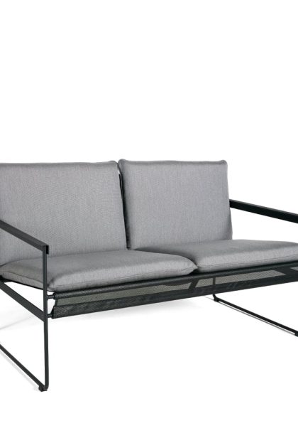 Smd design slow 2-sits soffa sunbrella grå-svart stålstativ