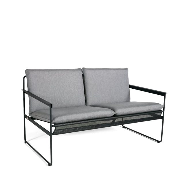 Smd design slow 2-sits soffa sunbrella grå-svart stålstativ