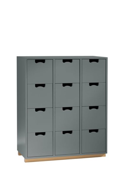 Asplund snö b byrå storm grey, björksockel