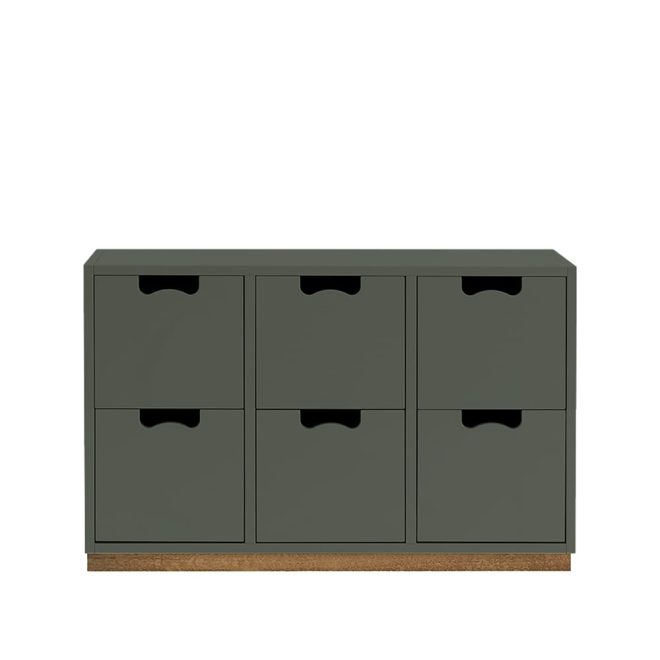 Asplund snö b2 byrå green khaki, eksockel