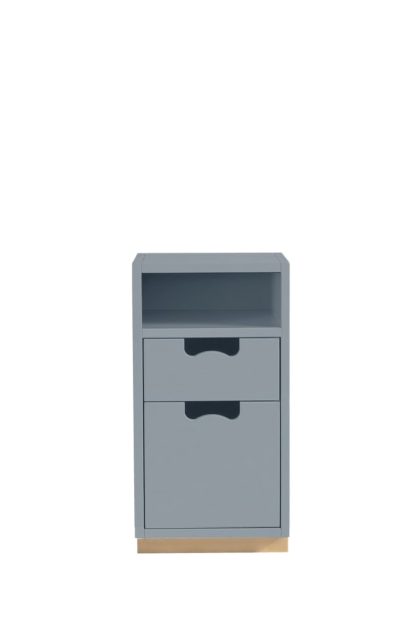 Asplund snö g3 sängbord nordic blue, björksockel