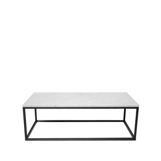 Scherlin scherlin soffbord 11 marmor vit, svartlackat stativ