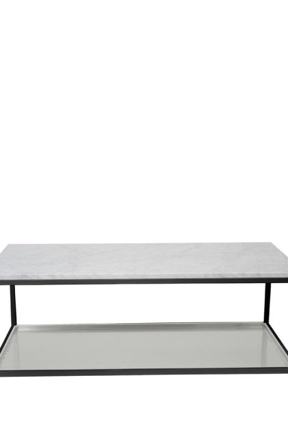 Scherlin scherlin soffbord 11 marmor vit, svartlackat stativ, zinkplåt