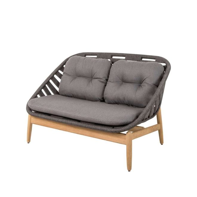 Cane-line strington 2-sits soffa teak cane-line airtouch grey