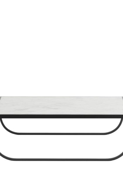 Asplund tati low soffbord marmor vit, char grey