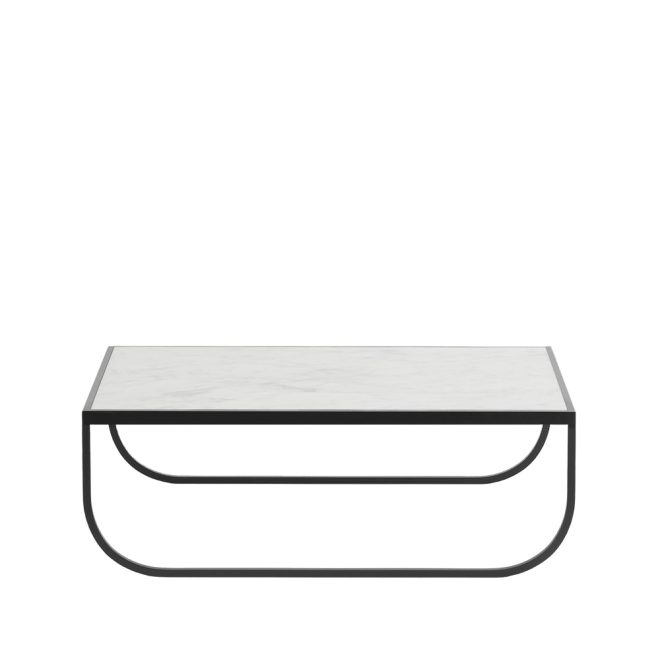 Asplund tati low soffbord marmor vit, char grey