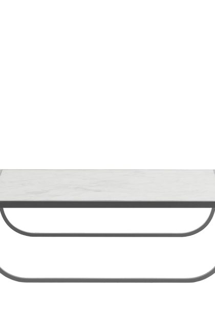 Asplund tati low soffbord marmor vit, storm grey stativ