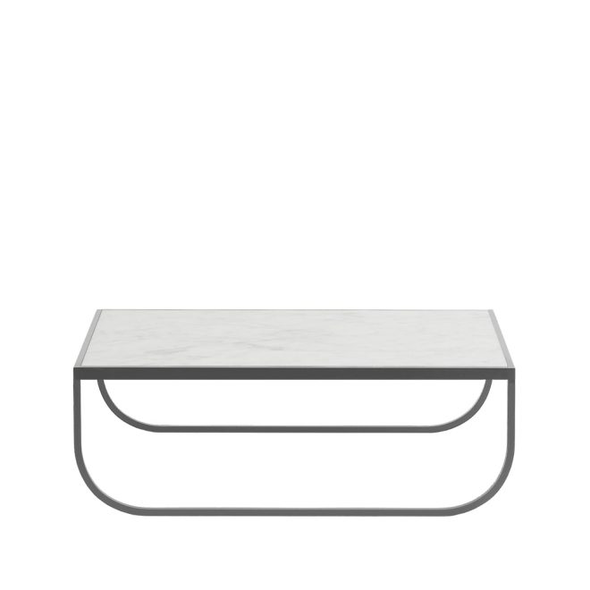 Asplund tati low soffbord marmor vit, storm grey stativ