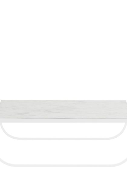 Asplund tati low soffbord marmor vit, vitt stativ