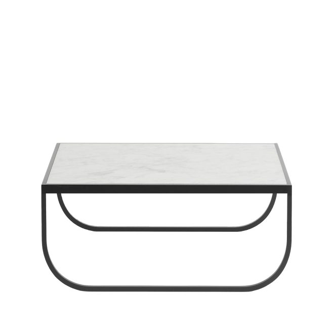 Asplund tati high soffbord marmor vit, char grey stativ
