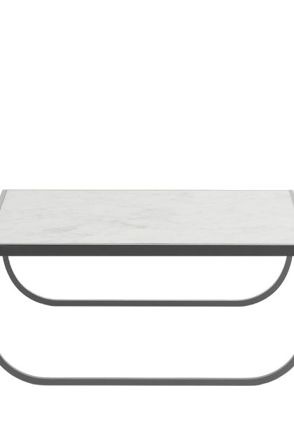Asplund tati high soffbord marmor vit, storm grey stativ