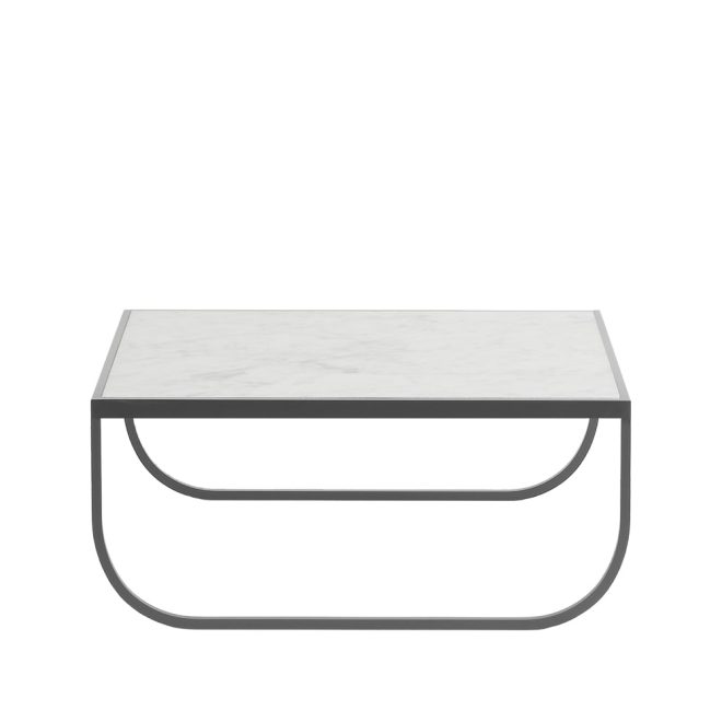 Asplund tati high soffbord marmor vit, storm grey stativ