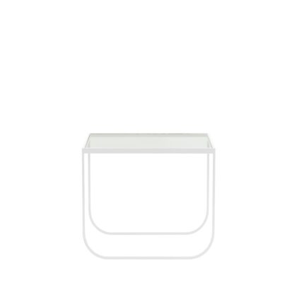 Asplund tati square soffbord glas, vitt stativ