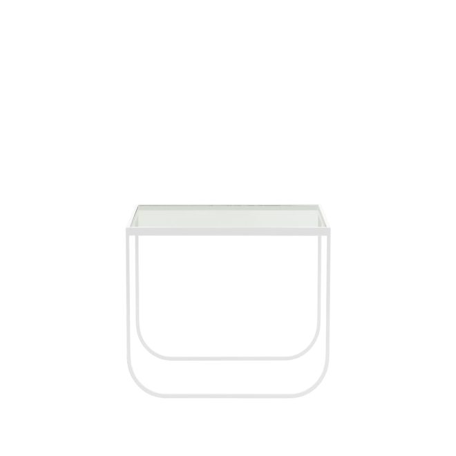 Asplund tati square soffbord glas, vitt stativ