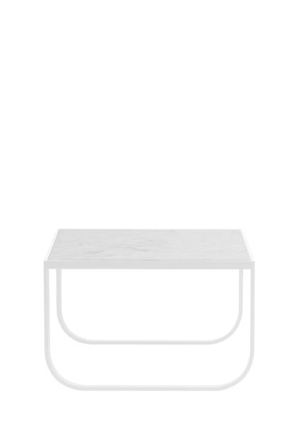 Asplund tati square soffbord marmor vit, vitt stativ