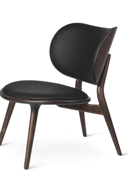 Mater the lounge chair loungestol läder black, sirka grey stativ