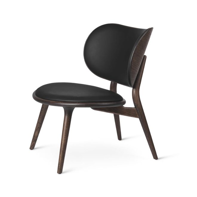 Mater the lounge chair loungestol läder black, sirka grey stativ