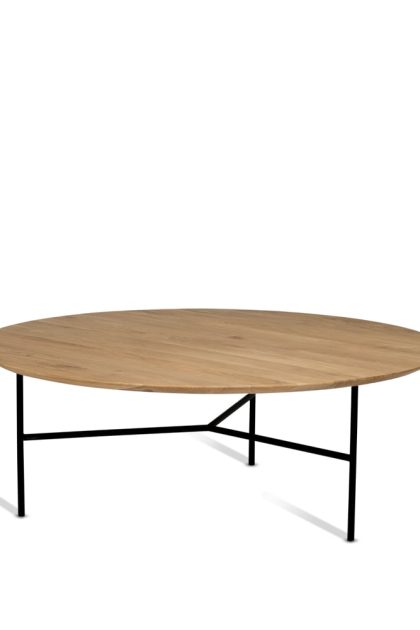 Mavis tribeca soffbord ek lack, svarta ben, ø110