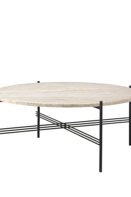 Gubi ts outdoor soffbord vit travertin-svart