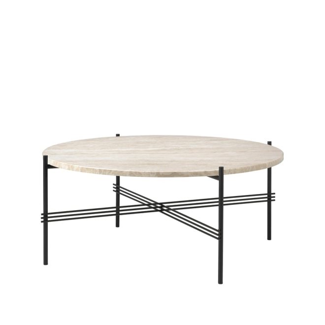 Gubi ts outdoor soffbord vit travertin-svart