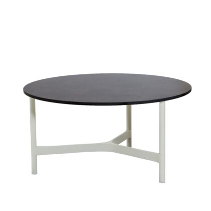 Cane-line twist soffbord large Ø90 cm dark grey-white