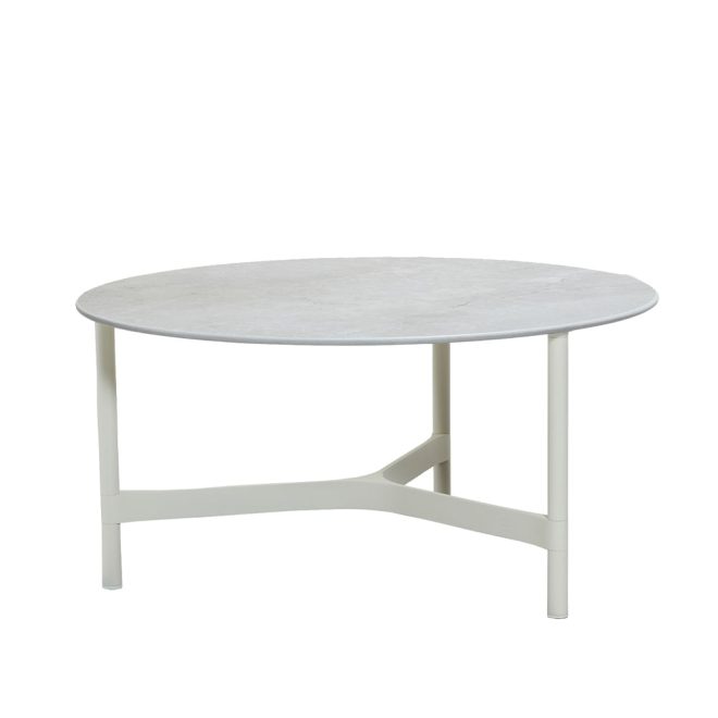 Cane-line twist soffbord large Ø90 cm fossil grey-white