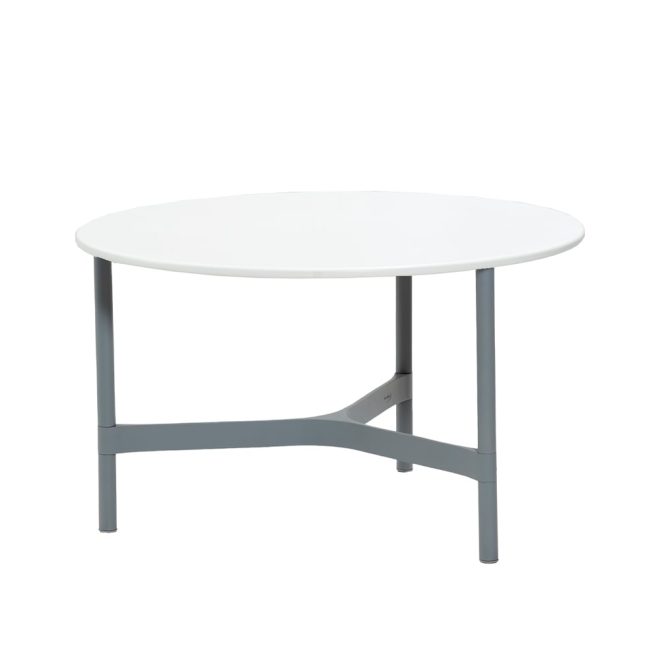 Cane-line twist soffbord medium Ø70 cm white-light grey