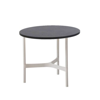 Cane-line twist soffbord small Ø45 cm dark grey-white