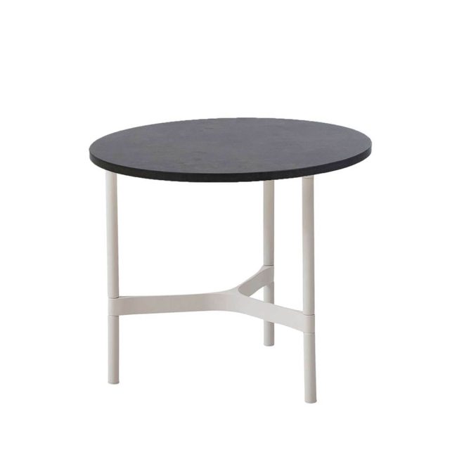 Cane-line twist soffbord small Ø45 cm dark grey-white