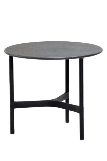 Cane-line twist soffbord small Ø45 cm fossil black-lava grey