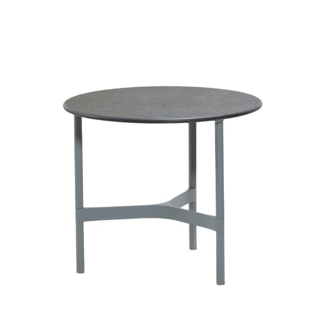 Cane-line twist soffbord small Ø45 cm fossil black-light grey