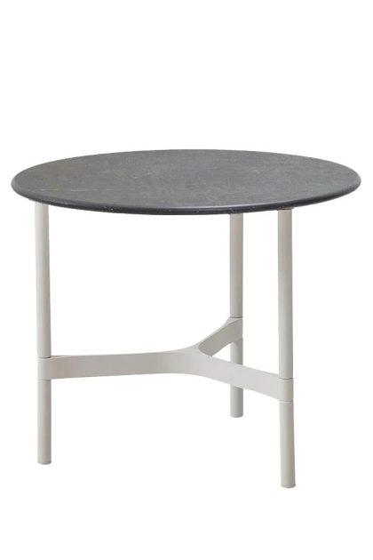 Cane-line twist soffbord small Ø45 cm fossil grey-white