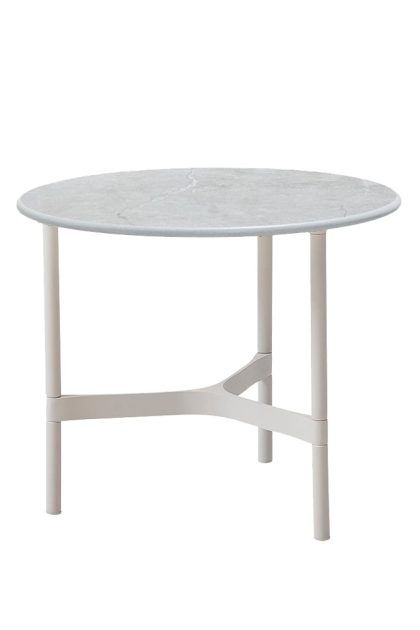 Cane-line twist soffbord small Ø45 cm fossil grey-white