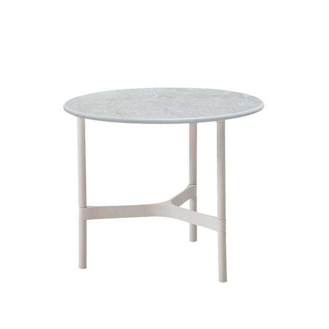 Cane-line twist soffbord small Ø45 cm fossil grey-white