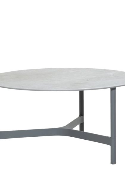 Cane-line twist soffbord large Ø90 cm fossil grey-light grey