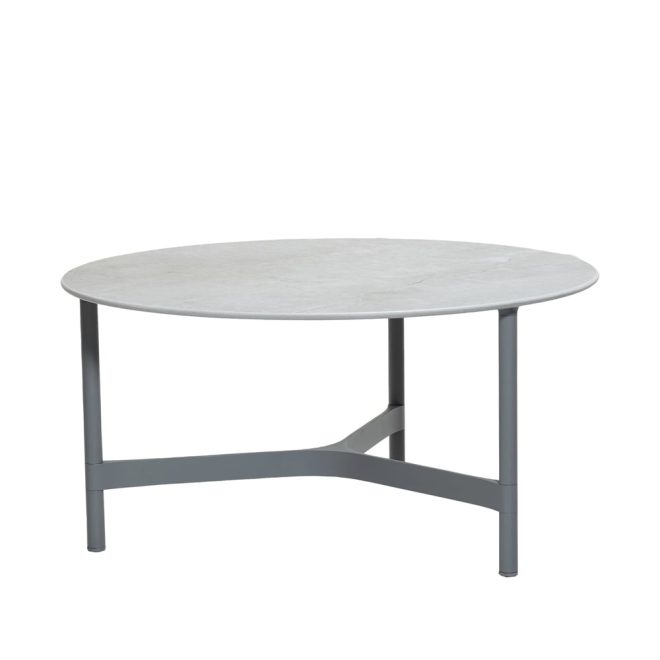 Cane-line twist soffbord large Ø90 cm fossil grey-light grey